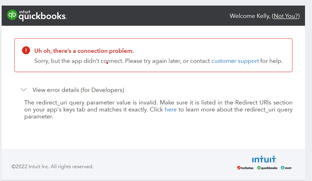 QuickBooks Authenticate Plugin - Redirect Query Value Invalid - Help ...