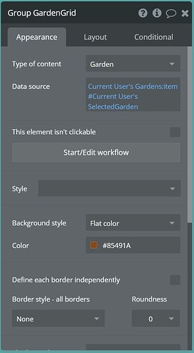 Image Container Setup (Appearance Tab, Screenshot 1)