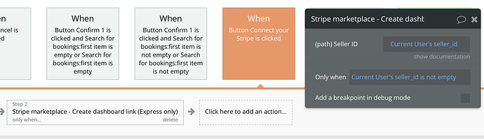 Create dashboard link workflow