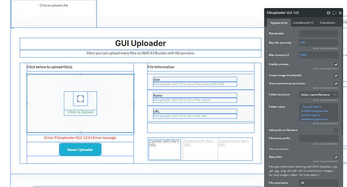 Editor Gui uploader set up