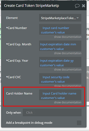 Card Holder name is not a function, its a value of input