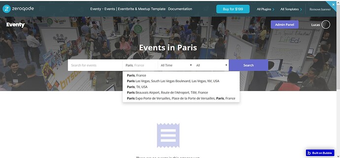 search events by location