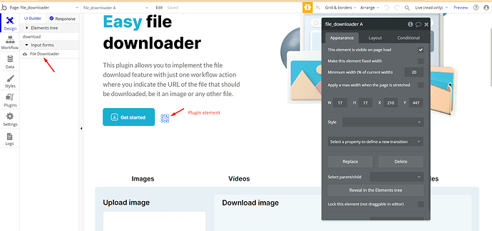 Plugin element