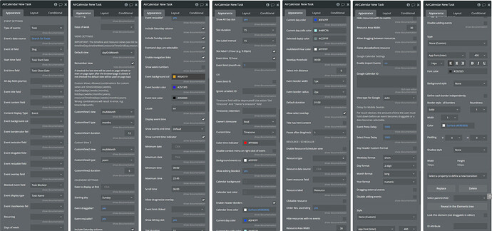 Aircalendar Element Settings