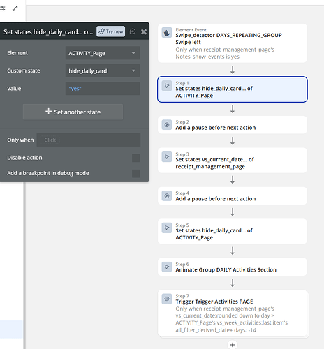 left workflow step 1