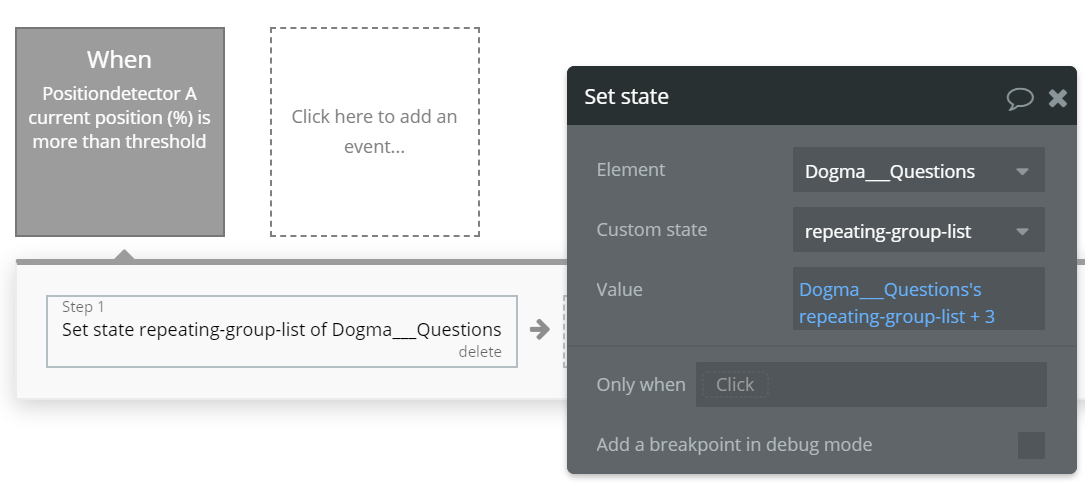 How to include a GROUP in the horizontal scrolling of a REPEATING